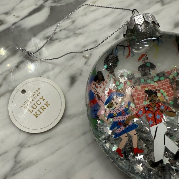 NWT Lucy Kirk Glass Colorful Rave DJ Christmas Ornament - Picture 3 of 6